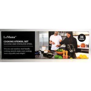 LeMuna 36pcs Silicone Kitchen Utensils Set Kitchen Cooking Utensils With Holder